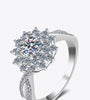 Moissanite Flower-Shape Split Shank Ring