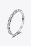 Moissanite Rhodium-Plated Half-Eternity Ring