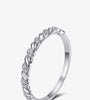 Moissanite Rhodium-Plated Half-Eternity Ring