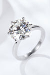 Platinum-Plated 5 Carat  Moissanite Solitaire Ring