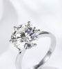 Platinum-Plated 5 Carat  Moissanite Solitaire Ring