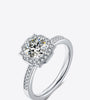 1 Carat Moissanite Platinum-Plated Ring