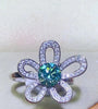 1 Carat Moissanite Flower Shape Open Ring